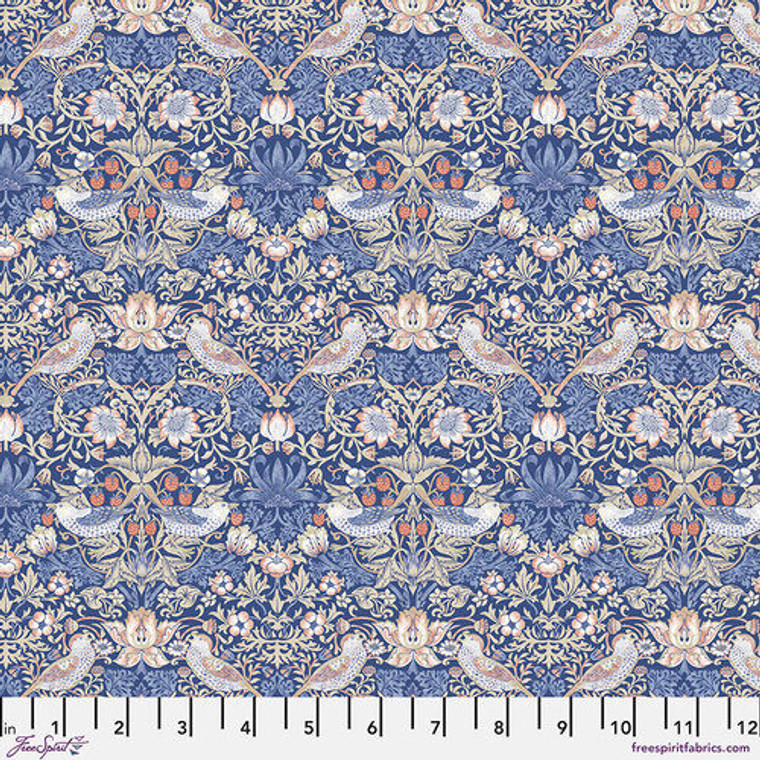 Mini Strawberry Thief in Blue | Wandle by Morris & Co | per 10cm
