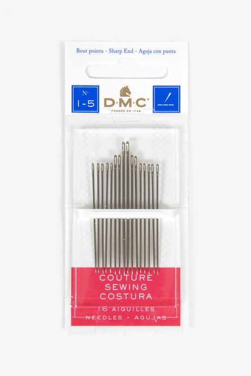 DMC Sixteen Sewing Needles | size 1-5
