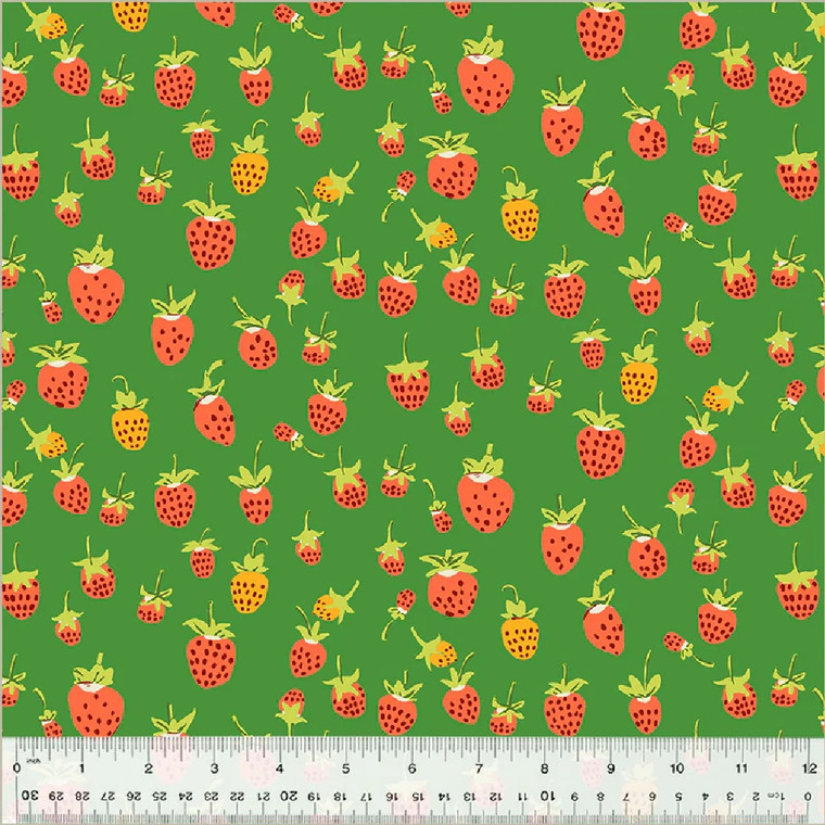 Strawberries in Green | Studio Edit by Heather Ross | per 10cm