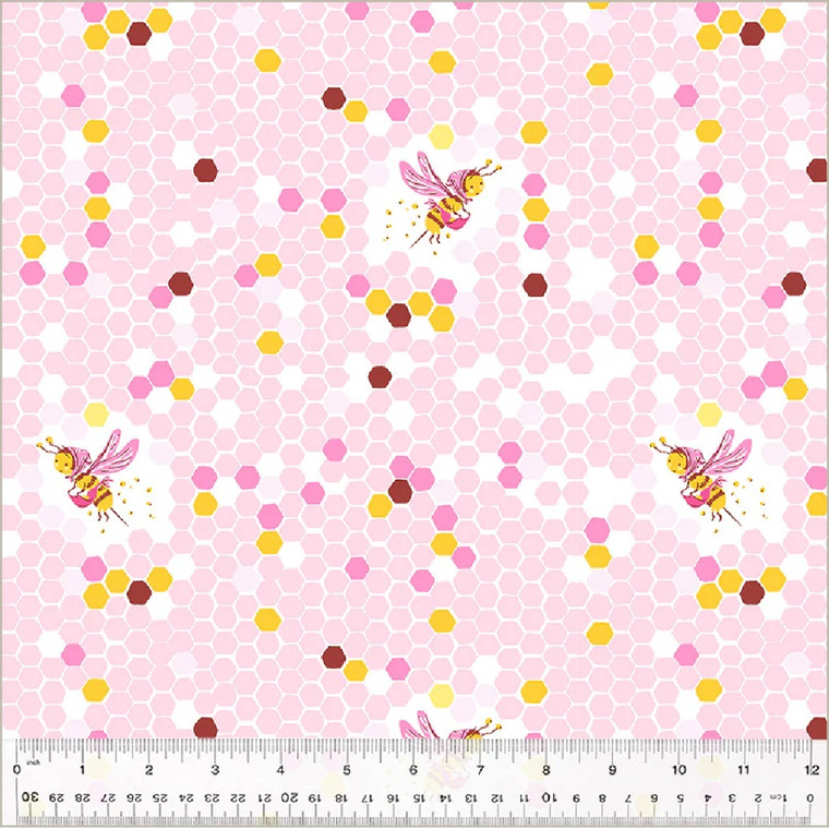Hex Bee in Pink | Studio Edit by Heather Ross | per 10cm