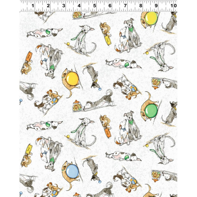 Playful Dogs in White | A Day in the Park by Anita Jeram | per 10cm