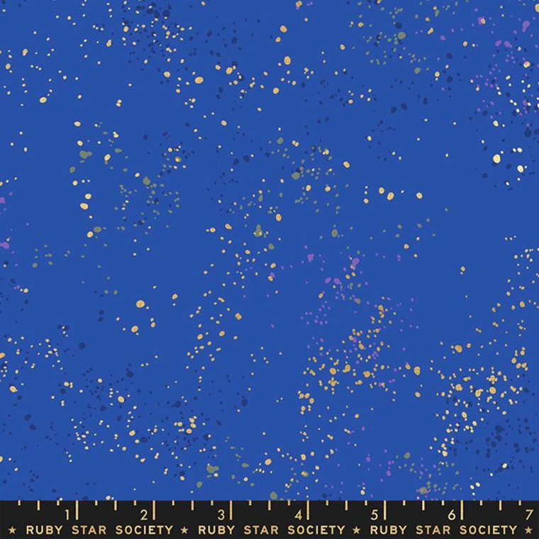 Speckled Metallic in Blue Ribbon | Rashida Coleman Hale for Ruby Star Society | per 10cm