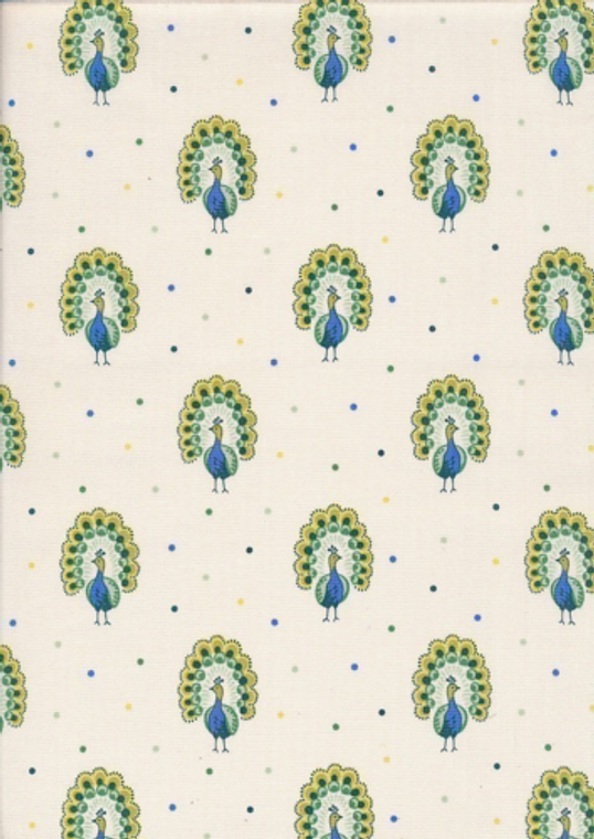 Proud Peacocks in Green and Blue |Garden Party by Liberty | per 10cm