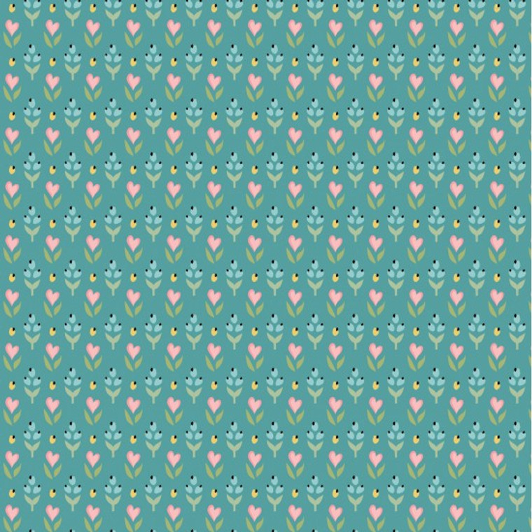 Hearts & Berries in Blue | Finding Wonder by Sheri McCulley | per 10cm