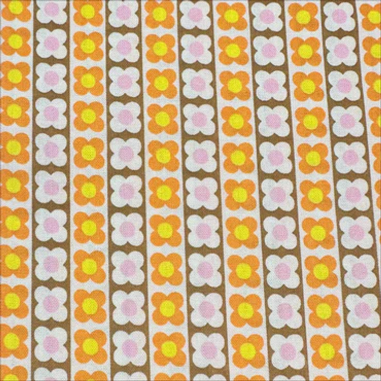 Retro Flower Chain in Orange | 70s Design Flower Days by Koko Seki | per 10cm