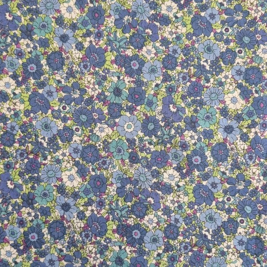 Sagami Cotton Lawn in Blue Floral | per 10 cm