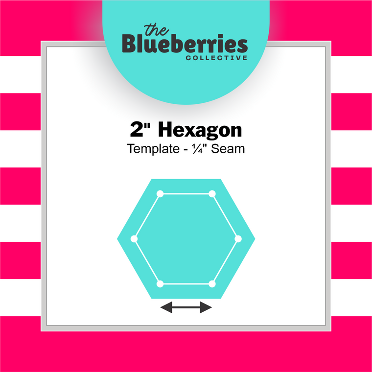 2" Hexagon Template | 1/4" Seam