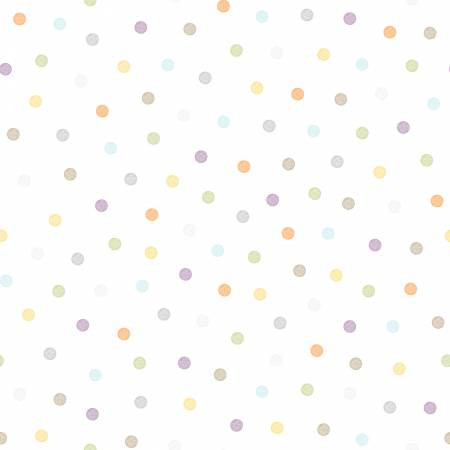 Multi Dots in White | Little Chicks Flannel by Bonnie Sullivan | per 10cm