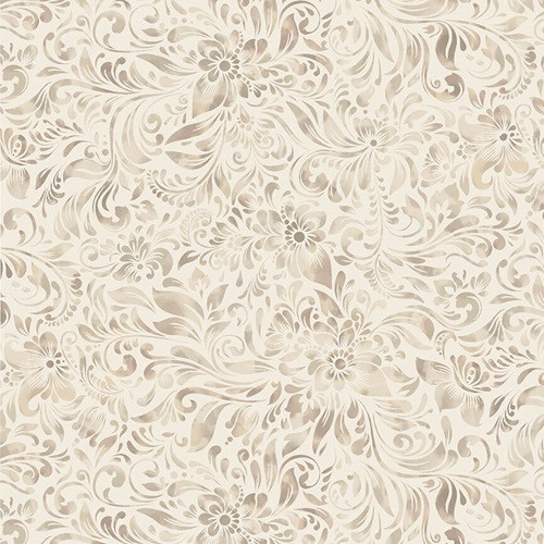 Watercolour Textured Floral in Ivory | per 10cm