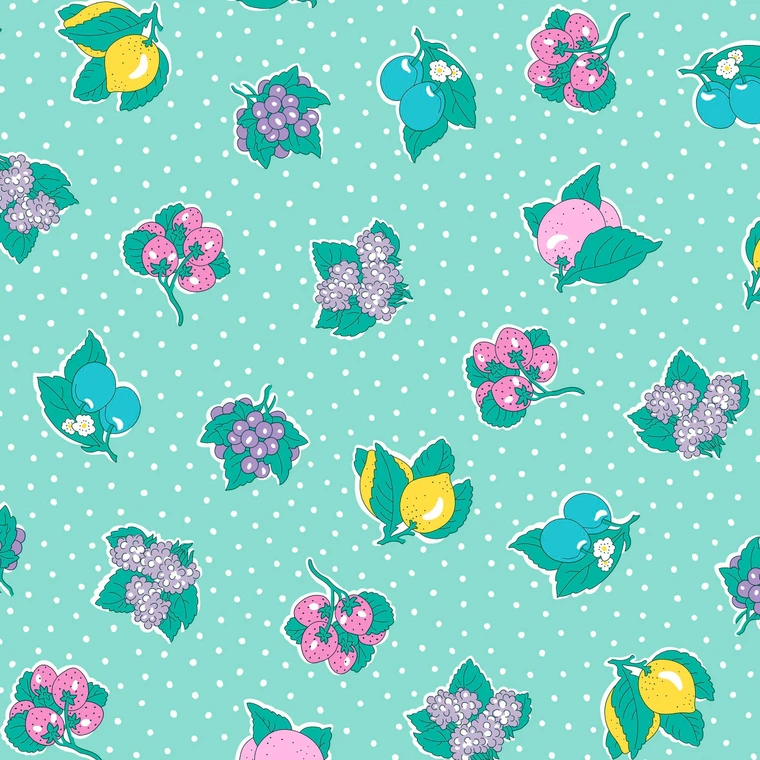 Polka Fruit in Teal | Gifts from the Garden | per 10cm