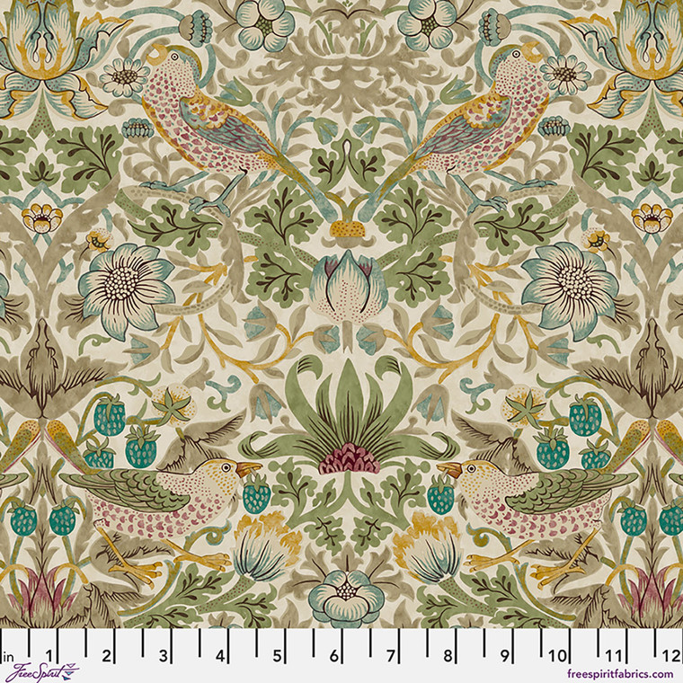 Strawberry Theif in Old Gold | Lodden by Morris & Co | per 10cm
