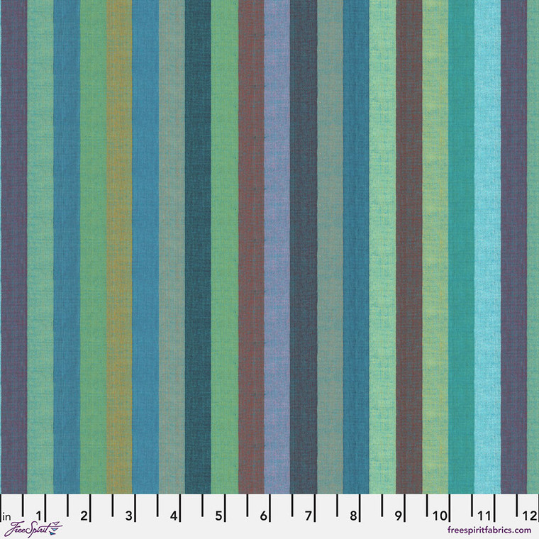 Caterpillar stripe in Azure | Woven stripes Kaffe Fassett | per 10cm
