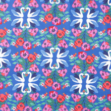 Swan Song in Blue | Enchanted Bloom by Stephanie Organes | per quarter metre