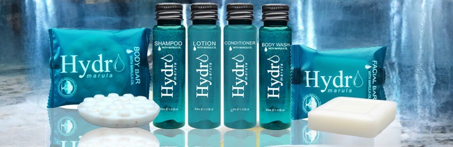 Hydro Marula toiletry collection from Accent Amenities.