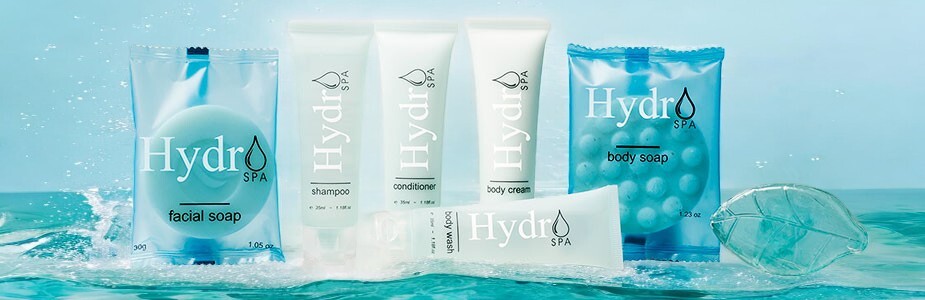 Hyrdo Spa shampoo, conditioner, body cream, body wash, and soaps designed for hotels , resorts, and vacation rentals.