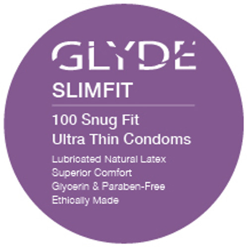 GLYDE SLIMFIT Vegan and Fair Trade Snug Fit Condoms 100 Count