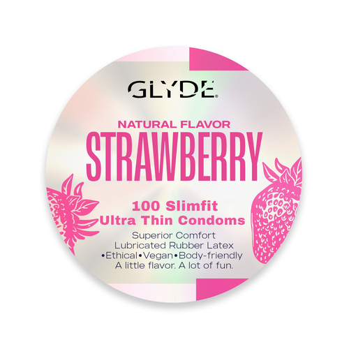 GLYDE SLIMFIT Organic Strawberry Flavored Condoms 49mm