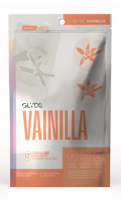 GLYDE Organic Vanilla Flavored Vegan Condoms 12-Count