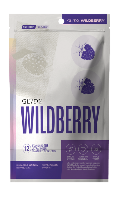 GLYDE ULTRA Organic Wildberry Flavored Condoms 12-Count
