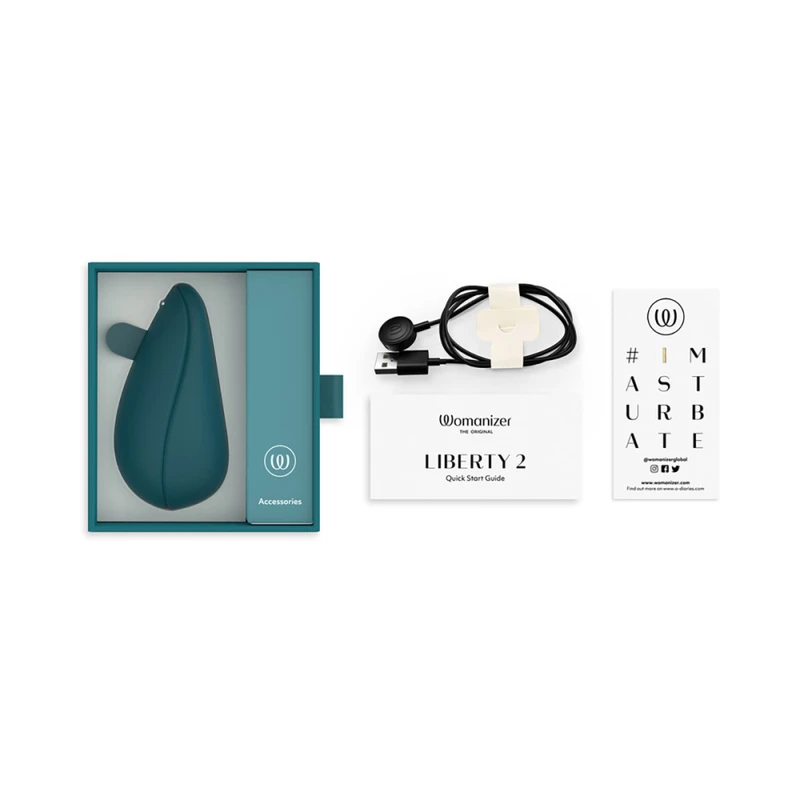 Womanizer Liberty 2 Air-pulsing Clitoral Vibrator with Accessories