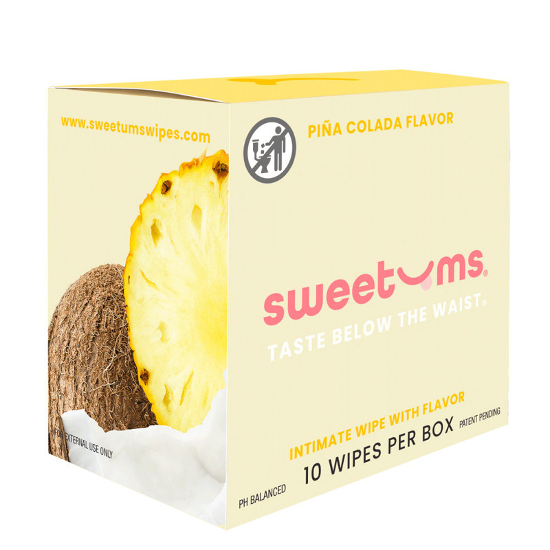 Sweetums Piña Colada Flavored Intimate Wipes Box of 10