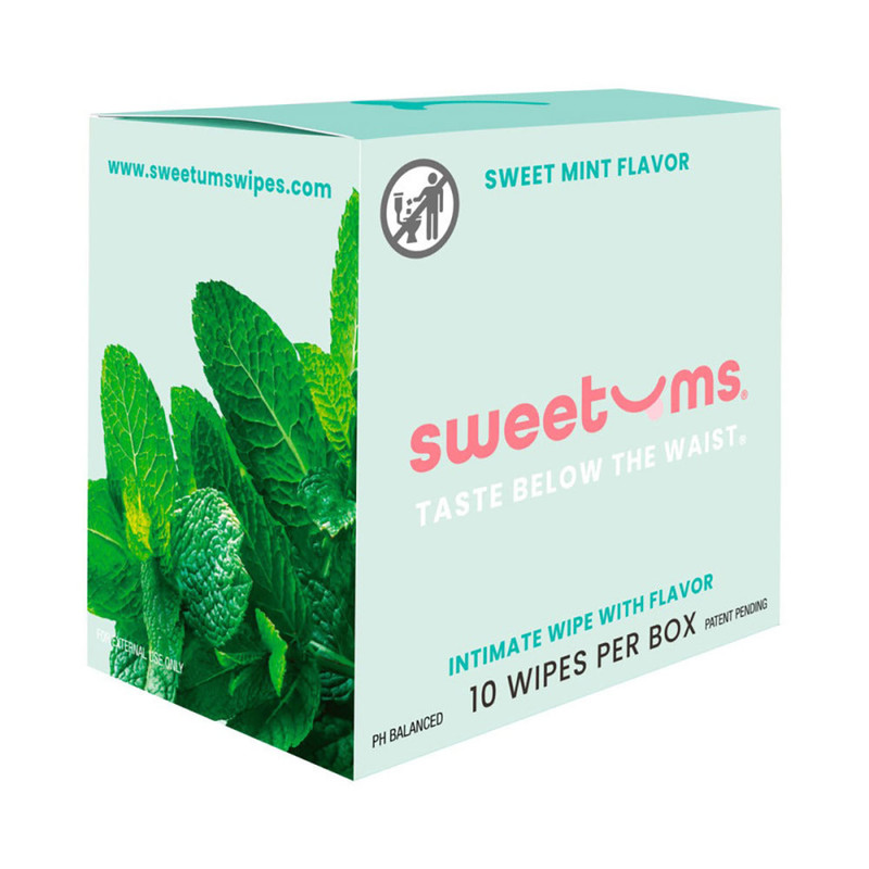 Sweetums Sweet Mint Flavored Intimate Wipes Box of 10