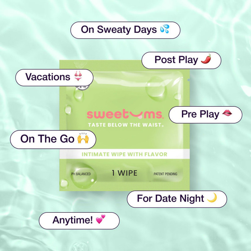 Sweetums Sweet Mint Flavored Intimate Wipes Information