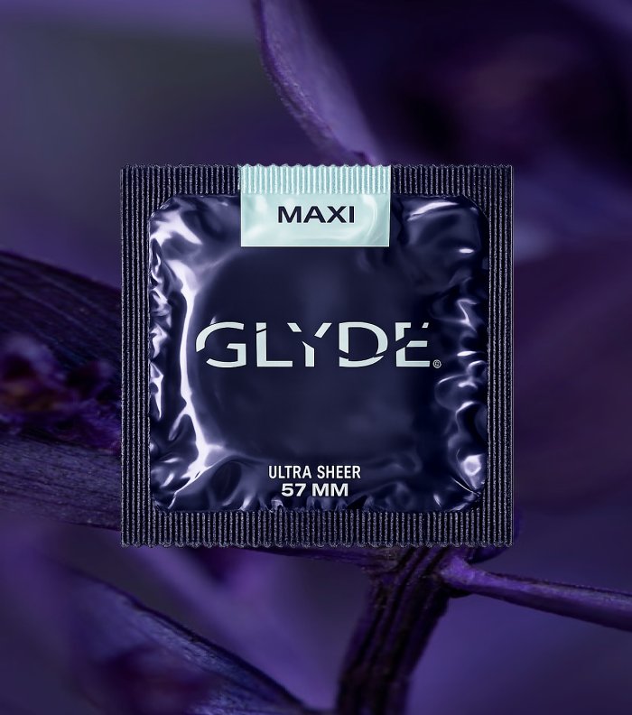 GLYDE MAXI | The Original Body-Friendly Vegan Condom (57mm) | 36 Count