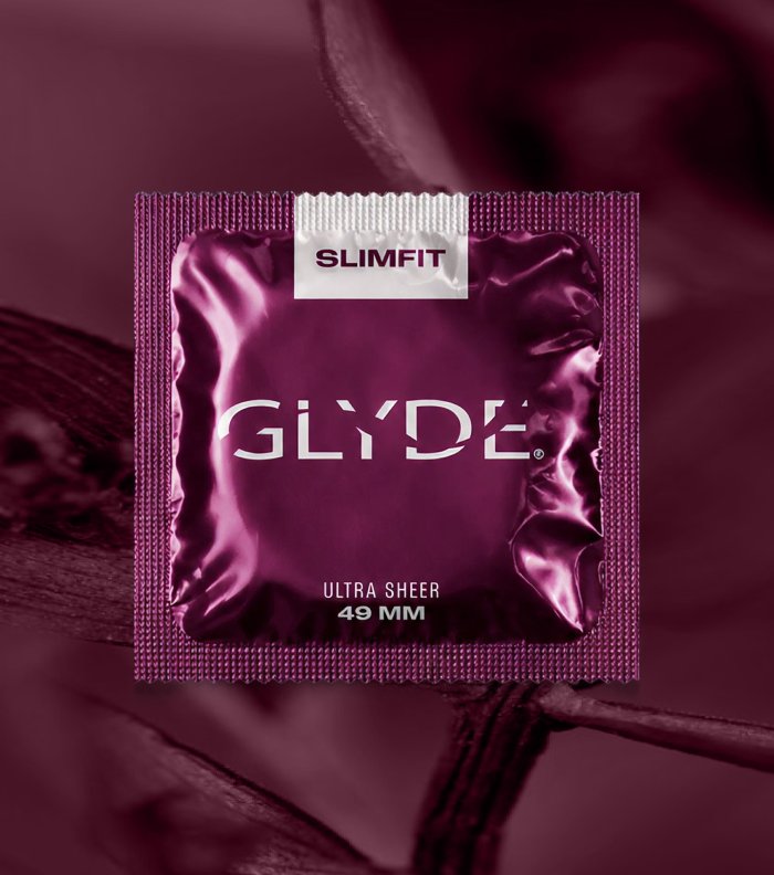 GLYDE SLIMFIT | The Original Body-Friendly Vegan Condom (49mm) | 12 Count