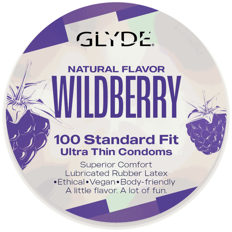 GLYDE ULTRA | Natural Wildberry Flavored Condoms (53mm) — Vegan | 100 Count