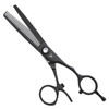 Washi Scissor Professional Black Satin 30 Tooth Swivel In Size 6.0