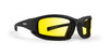 Epoch Eyewear Hybrid Motorcycle Black Sunglasses/Goggles With Yellow Lenses