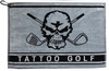 TATTOO GOLF Woven Skull Design Golf Towel 24" x 16" - GREY