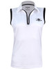 Tattoo Golf Womens White/Black Sleeveless Cool-Stretch Golf Shirt in Small