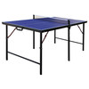 Bluewave Crossover 60" Folding Portable Blue Tennis Table Small Space Solution