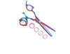 Sharkfin Shears Professional Plus Left Hand Super Swivel Rainbow 40Tooth Blender