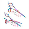 Sharkfin Professional Plus Left Hand Swivel Rainbow 5" Shear & 28 Tooth Thinner Set