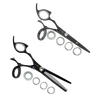 Sharkfin Professional Left Handed Swivel Black 5.5" Shear & 28 Tooth Thinner Set