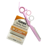 Sharkfin Shears Pink Aluminum Razor with Feather Blade & 10 pack Razor Blades