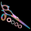 Sharkfin Shears Professional Left Handed Swivel RAINBOW 6.25" Scissors