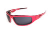 Icicles Bagger Motorcycle Transition Grey Lens Sunglasses with Red Smooth Frame