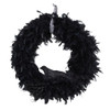 New Nearly Natural 30" Halloween Raven Feather Wreath