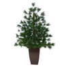 New Nearly Natural 40” Yukon Mixed Pine Christmas Tree In Bronze Planter
