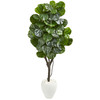 New Nearly Natural 68” Fiddle Leaf Fig Artificial Tree In White Planter