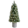 New Nearly Natural 4.5’ Nova Scotia Xmas Tree In Planter And 120 Led Lights