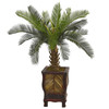 New Nearly Natural 3’ Cycas Tree In Wood Planter