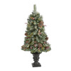 New Nearly Natural 4’ Pine, Pinecone And Berries Christmas Tree Urn 100 Lights