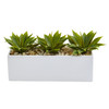 New Nearly Natural 7” Agave Succulent In Rectangular Planter