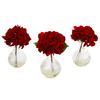 New Nearly Natural 12” Hydrangea In Glass Vase