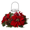 New Nearly Natural Poinsettia/Pine